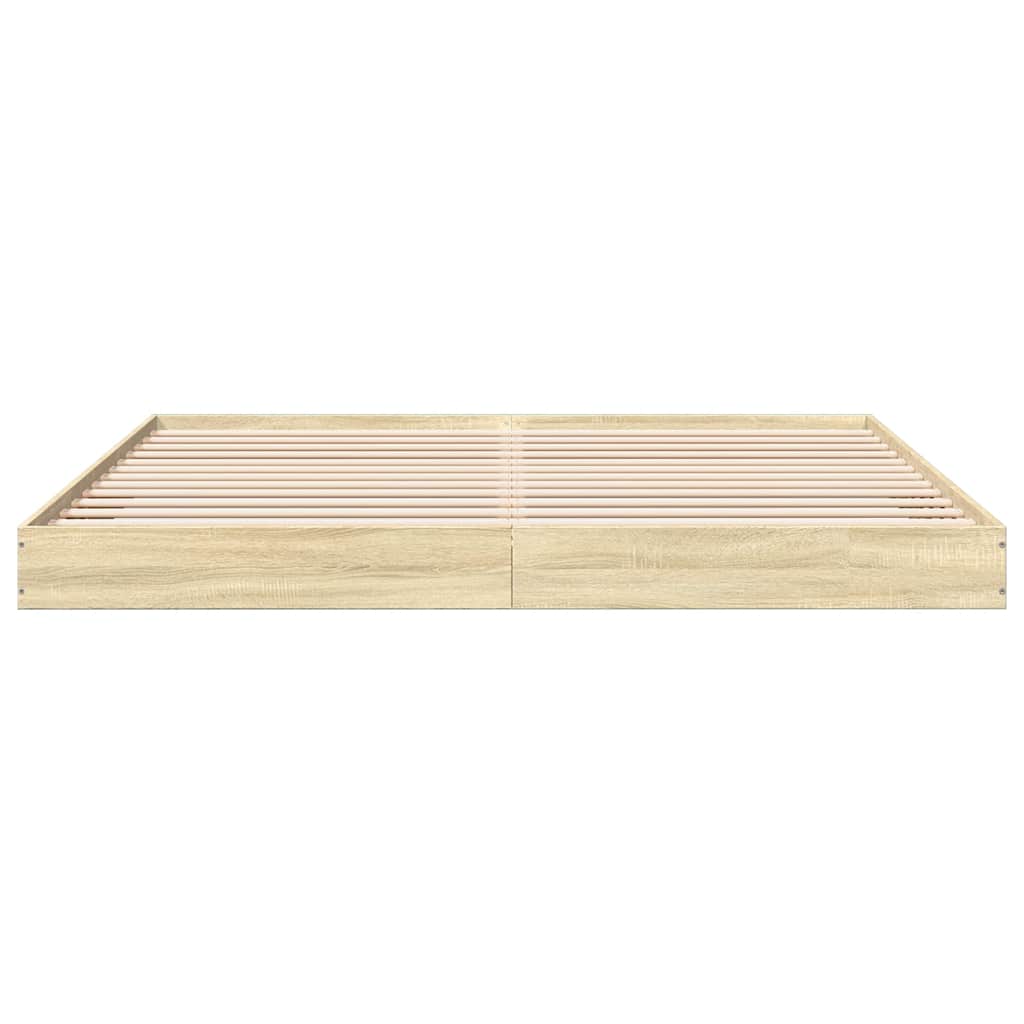 VidaXL Bettgestell ohne Matratze Sonoma-Eiche 180x200 cm Holzwerkstoff