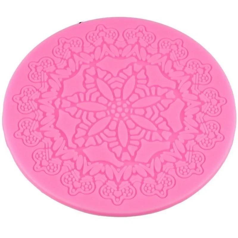 1 Pcs Lace Molds Cake Decorating Tools Round Kitchen Gadgets Silicone Snowflake Shape Food Grade Fondant Mould Baking Mat