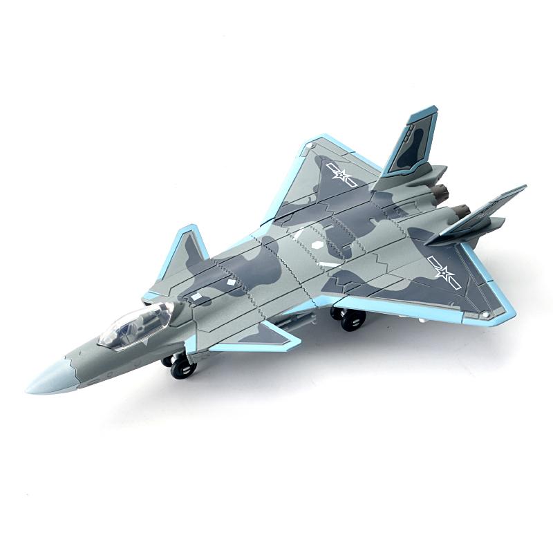 1:100 Creative Military Series Chengdu J-20 Stealth Fighter Fire Fang Multi-Purpose Jet Model Toys For Children Christmas Gifts