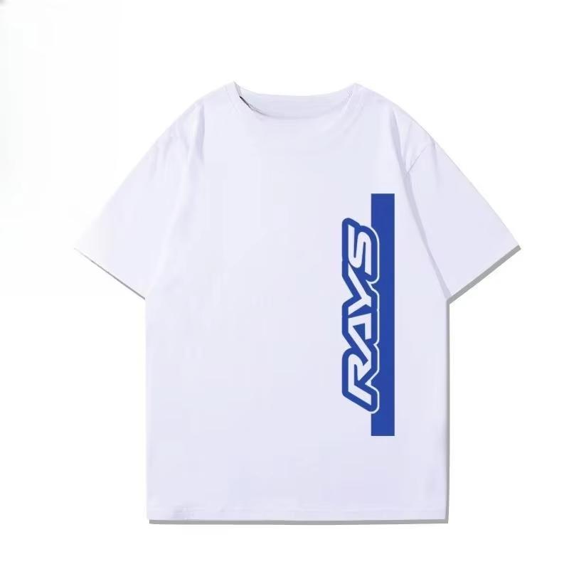 Tričko s potiskem kola RAYS Jdm Náboj Upravené auto Tričko s krátkým rukávem Pánské Dámské Čistá bavlna Poloviční rukáv Ležérní nošení Top