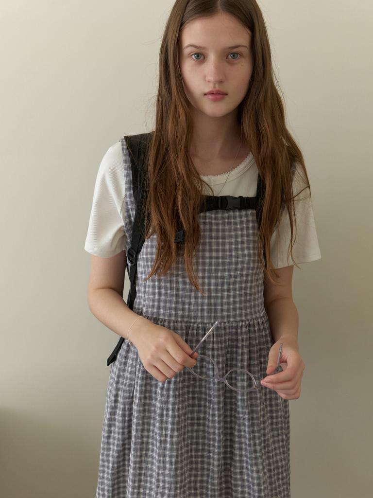 Deomiteun Sleepy Layered One-Piece (Gray Check)