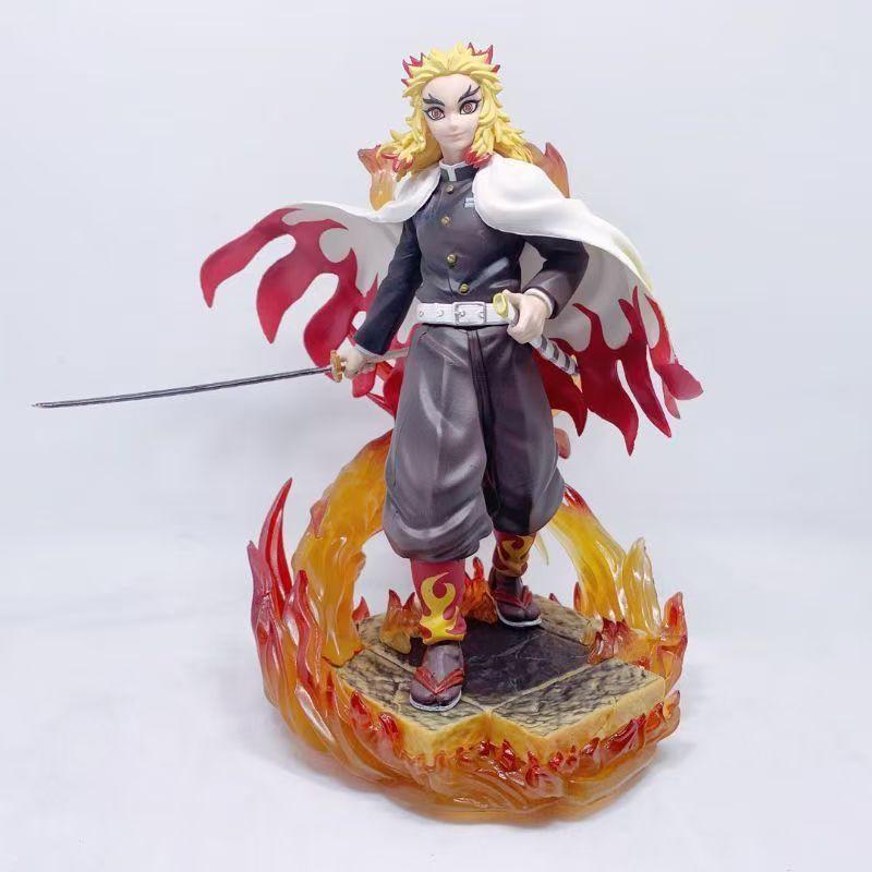 Anime Demon Slayer GK Battle Kyoujurou Action Figures Model Flame Scene Decoration Toys Doll Model Children Birthday Gifts