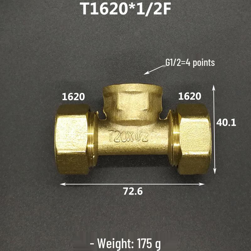 Aluminium-Kunststoffrohr Kupfer T-Stück Fitting: Reduziergewindegrößen 1216, 1418, 1620, 2025, 2632, 4, 6 Punkte.