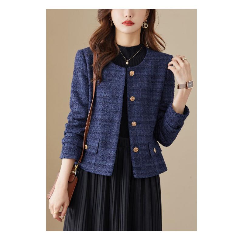 New Autumn and Winter Women's Clothing Fashionable Commuting Temperament Age-reducing High-end Sense Woolen Long-sleeved Jacket
