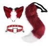 Plush Cat Ears Headband Cat Tail Accessories Collar Cute Cat Girl Animal Ears Hair Accessories Animal Tail Collar Accessories Set