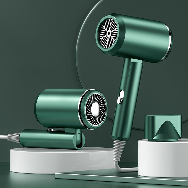 High-Power Folding Hair Dryer with Negative Ions - Ideal for Home & Dorm, Perfect Gift.