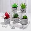Artificial Plants Potted Decorations Long Legs Doll Succulent Plants Flowerpot Cute Expression Potted Ornaments for