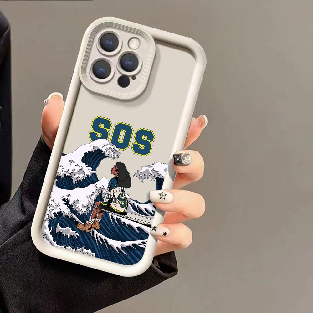 Liquid Silicone Shockproof Case For Apple iPhone 15 14 13 12 11 Pro Max 7 8 16 X S 14 15ProMax Phone Case Singer SZA SOS Cover