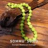 Natural green agate beaded necklace accessories women's high-end niche clavicle chain new Chinese choker