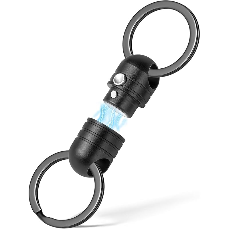 

[TIMULTI] aluminum magnetic releaser key ring Fashionable with key ring Load capacity 10Kg (black aluminum *1 piece)