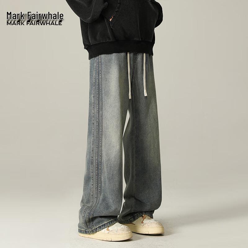 Mark Fairwhale Men's 2025 American High Street Washed Loose Straight Jeans