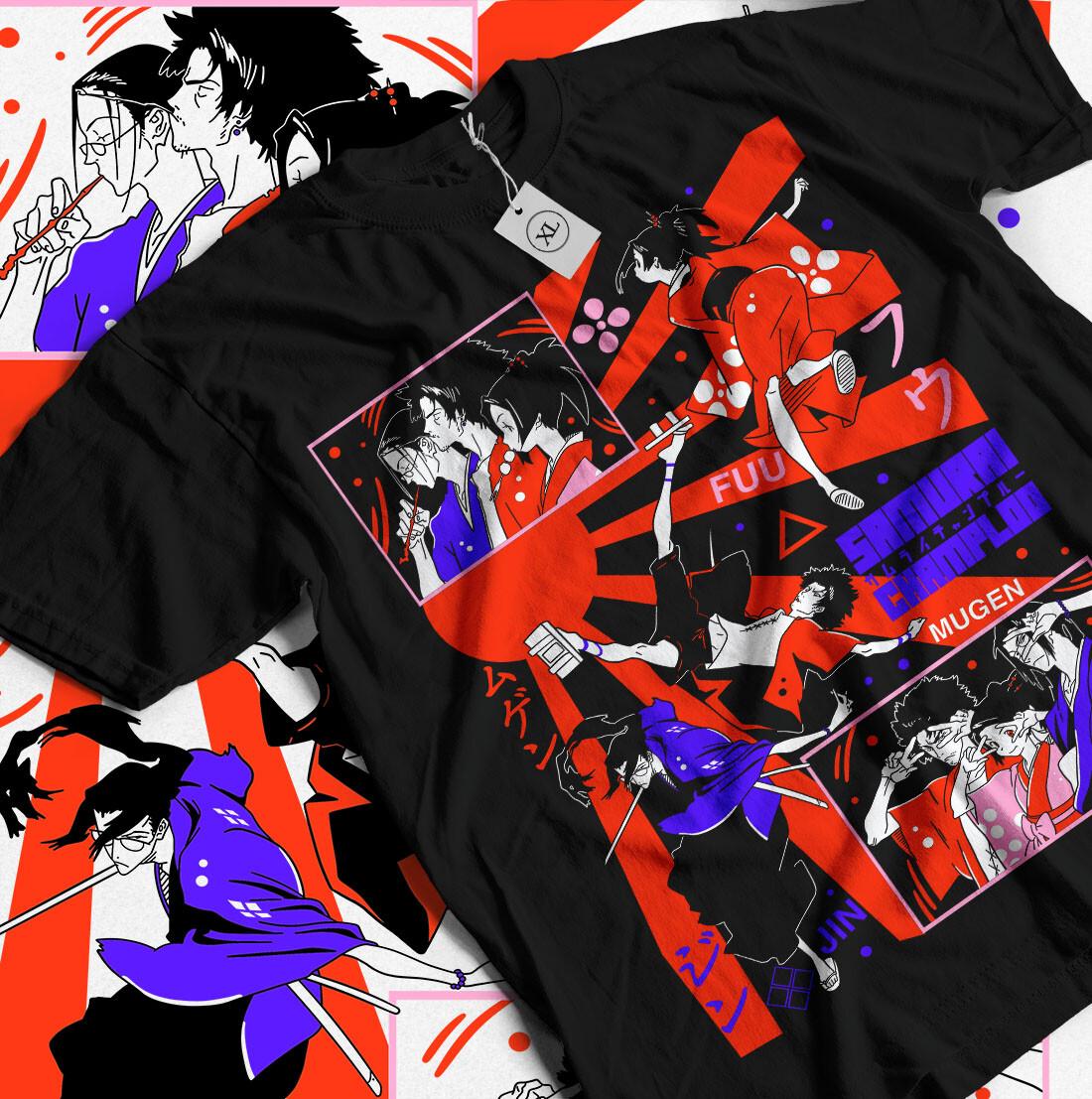 Samurai Champloo T-shirt Anime Walk Mugen Jin Fuu Kasumi Exclusive GifT-shirt S