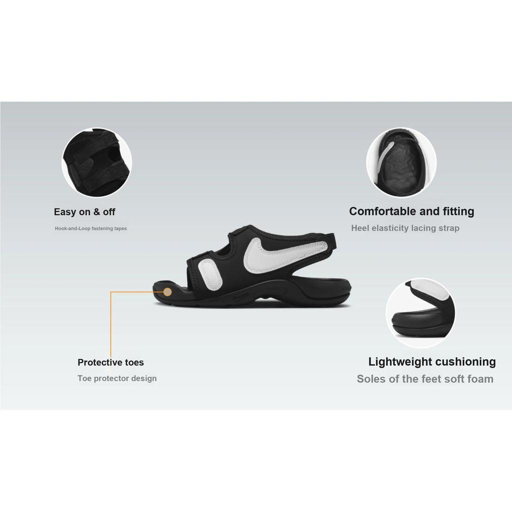 Nike Sunray Adjust 6 PS Black White Kids Sneakers DX5545-002