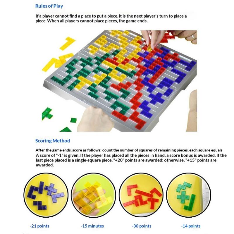 Intellectual Squares Puzzle Blokus Board Game English Version Party Games For Children Toy Kids Family Game 2/4 Player Set
