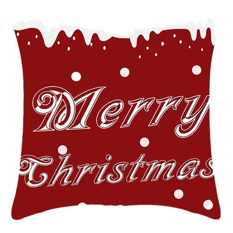 Santa Claus Elk Christmas Tree Simple Printed Pillow Case Home Decoration Sofa Bedside Nap Soft Pillow