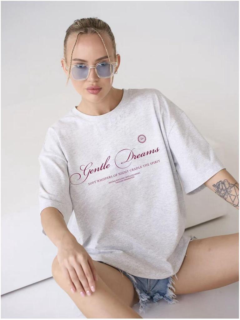 Women's Trendy Oversized 100% Cotton Short Sleeve Top