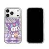 Case for iphone 11 16 Plus XS Max 17 Pro 15 Air 13 18 Pro Max XR 12 14 Kuromi Drinking Milk Tea Sparkle Crackle Foil Acrylic TPU Phone Case