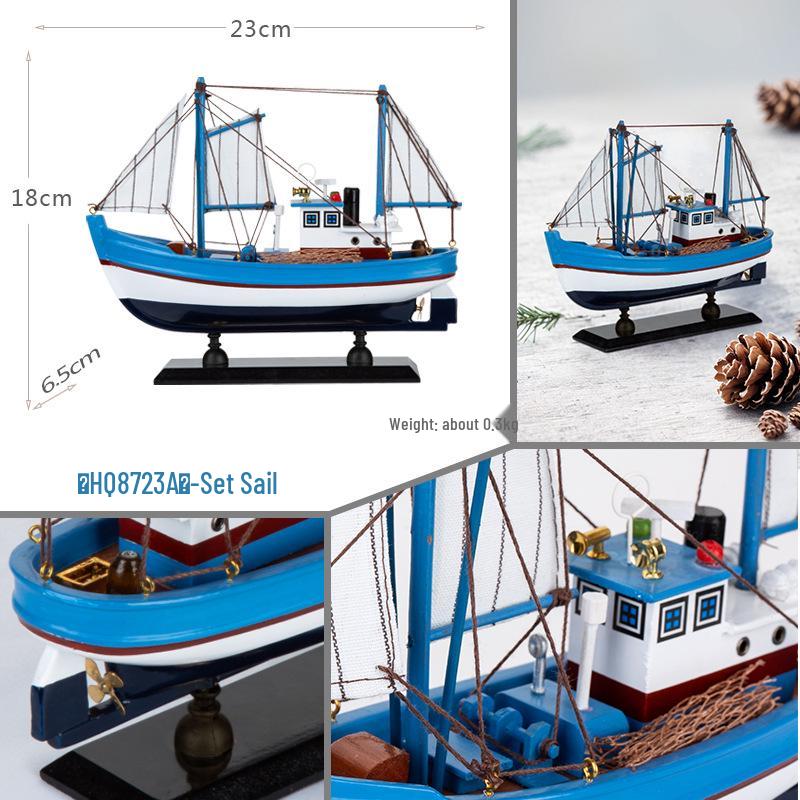 

Handmade Wooden Sailboat Model - Smooth Sailing Decorative Craft Boat Birthday Gift