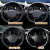 Car Steering Wheel Cover Carbon Fibre Faux Leather For Honda Fit City Jazz 2014 2015 HRV HR-V 2016 Steering Wheel Braiding Cover