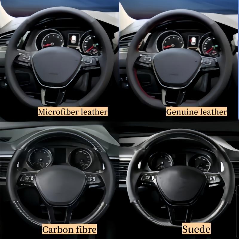 Car Steering Wheel Cover Carbon Fibre Faux Leather For Honda Fit City Jazz 2014 2015 HRV HR-V 2016 Steering Wheel Braiding Cover