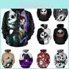 Bluza z kapturem 3D Nightmare Before Christmas Sally i Jack Skellington w różnych rozmiarach