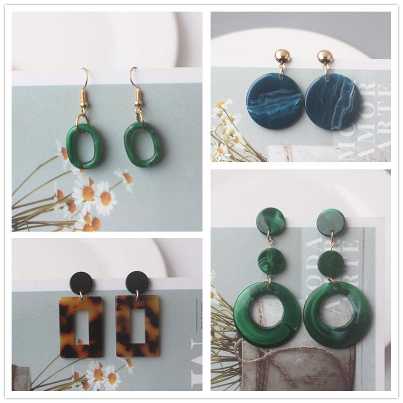 Acrylic Women Dangle Earrings Hollow Geometric Statement Pendants Drop Earrings Leopard Stripe acrylic earrings novelties