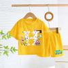 SpongeBobs T-shirt Shorts Set Kids Cute Letter A-Z Tees Pants Children Summer Outdoor Sports Short Sleeve Trousers Boy Girl Gift