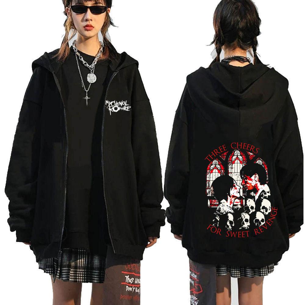 Chemical Romance Mcr Dead Zip свитер Black Parade Punk Emo Rock Zip Sweatshirt Men 3XL — фото 31