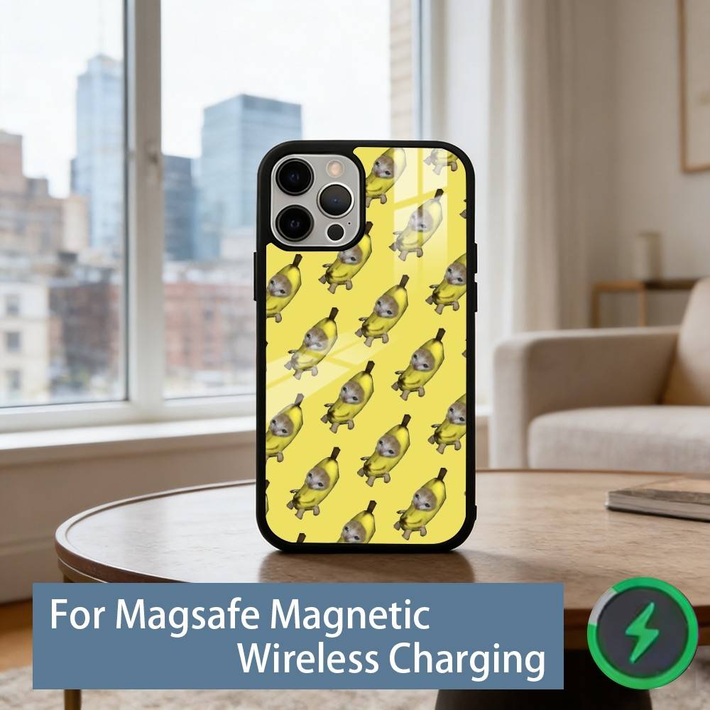 

Fruit Cats Meme Phone Case For iPhone17,16,15,14,13,12,11 Plus,Pro Magnetic with Magsafe Wireless Charging iPhone12ProMax