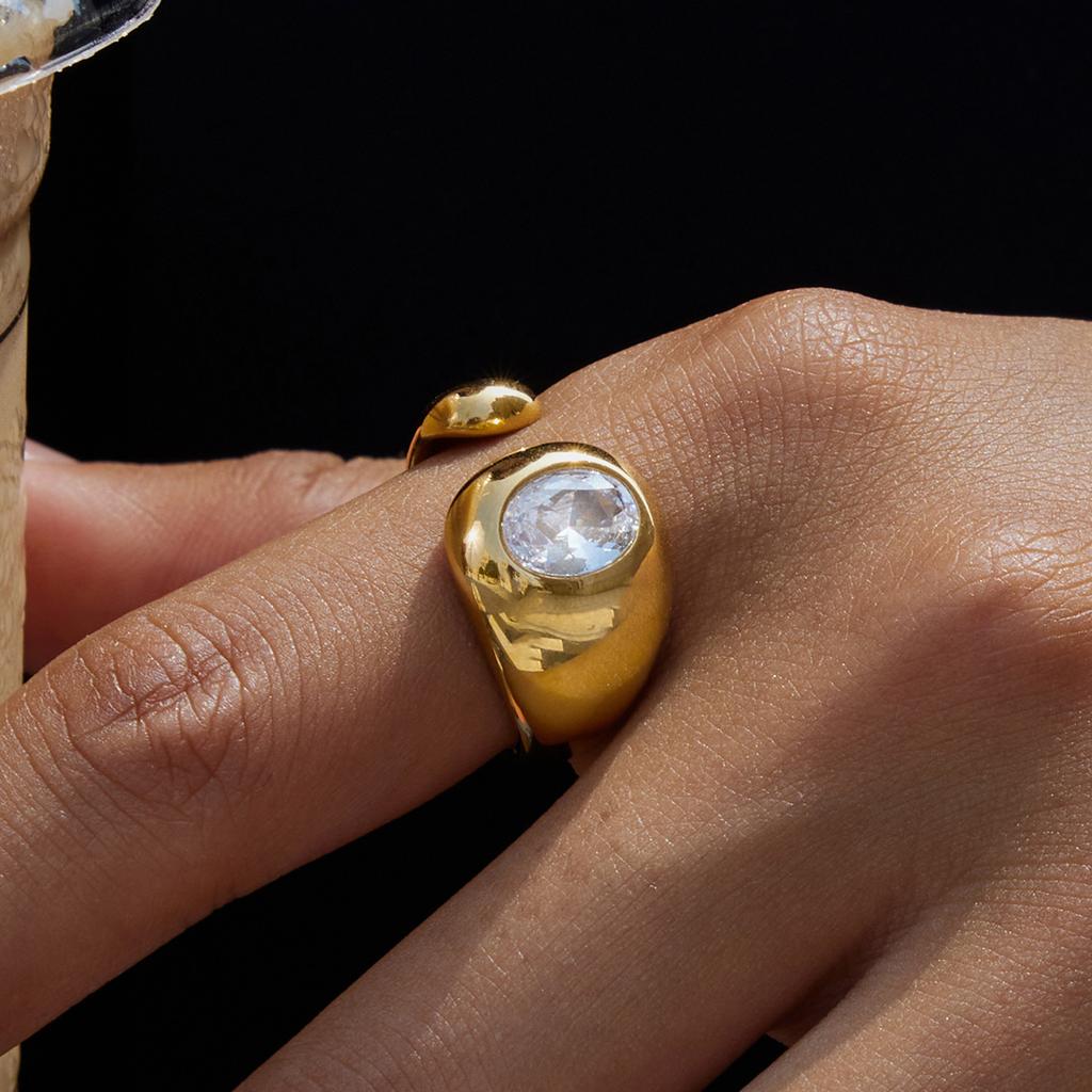 Yori Fashion Stainless Steel Open Ring Golden PVD Ring for Women Delicate Trendy Finger Jewelry Accessories Wholesale