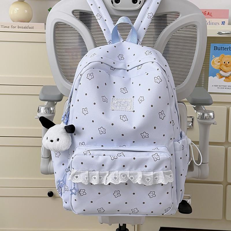 Schoolbag Japanese Lolita Style Lace Bow Lace Backpack Cute Girlfriend Style Shopping Trip Small Backpack