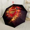 Arsenal Football Club Crest Automatic Umbrella Retractable Design with 8-Rib Durability Compact Design Travel Essential Compact Folding Umbrella