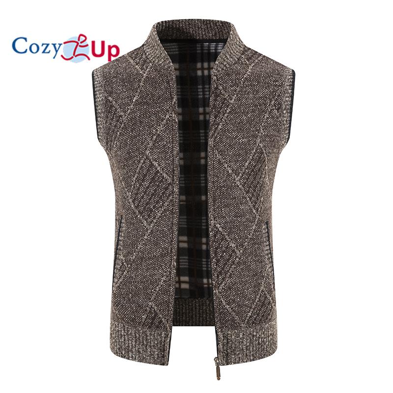 

Cozy Up мужской осенне-зимний жилет плюс бархатная куртка вязаный кардиган жилет универсальный жилет свитер 3XL кофейный