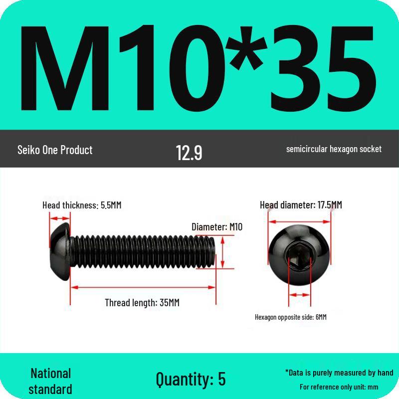 High-Strength 12.9 Pan Head Socket Cap Screws: M6, M8, M10, M12 Sizes