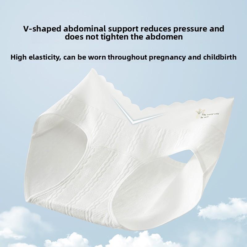 Women's Spring and Summer Baby Cotton V Shaped Low Waist Belly Support Pregnant Briefs