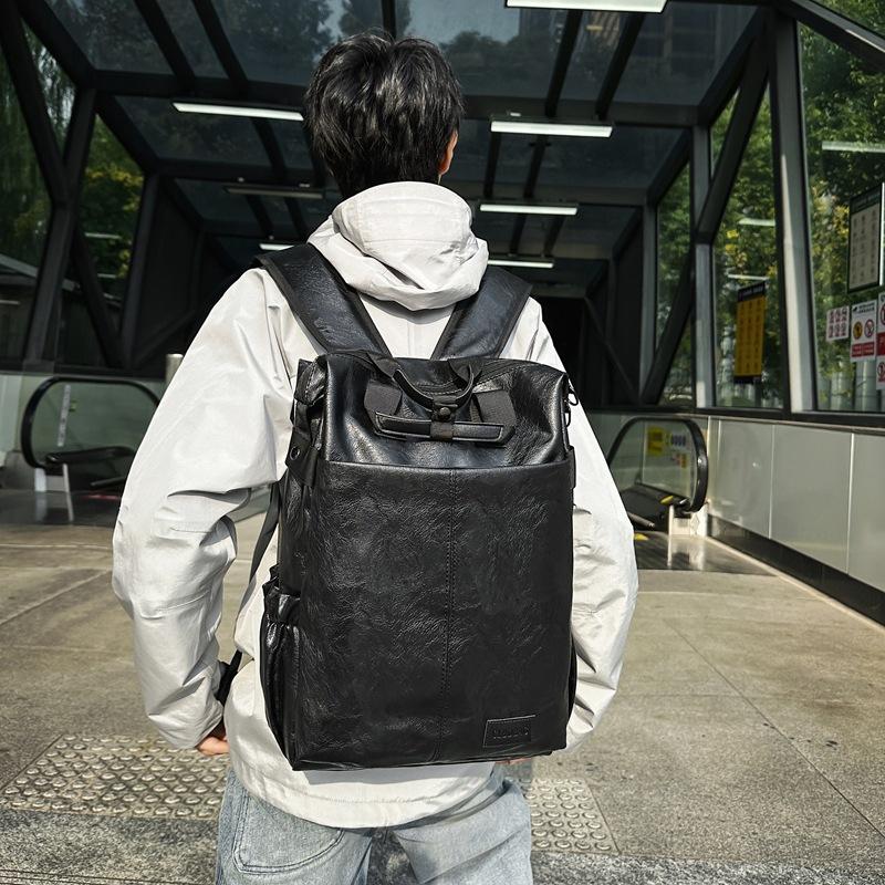 Schoolbag1011 New Fashion Backpack Men's Simple Casual Backpack College Student School Bag Large Capacity Travel Bag Tide