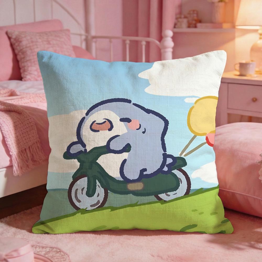Fat SSharks Cute Cartoon Cushion Cover Premium Comfort Reversible Pillow Cove Two In One Design For Any Room Car Interior
