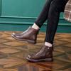 The first layer of cowhide British leather short boots for women's autumn and winter new thick-soled Martin boots for women's thin front zipper casua