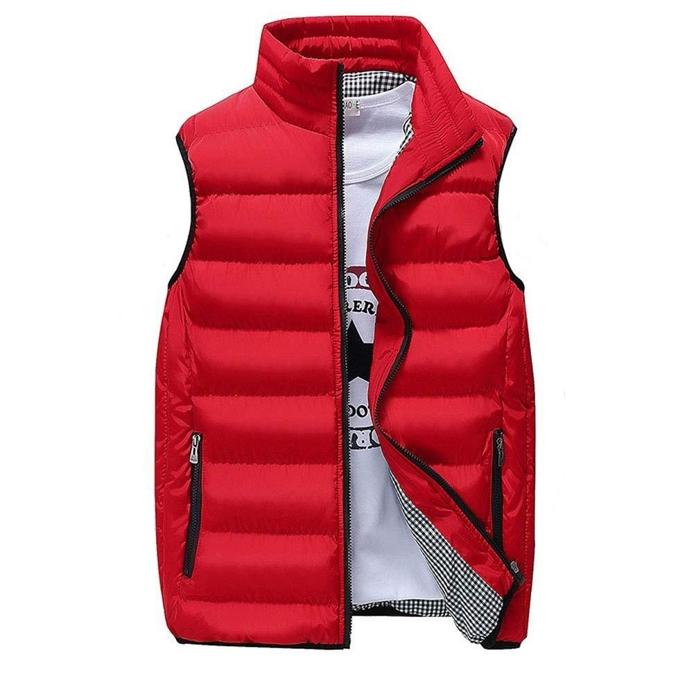 

Men Windproof Sleeveless Vest Jacket Winter Jacket Casual Coat Men Down Cotton Warm Thicken Waistcoat Thick Gilet S красный