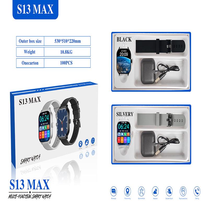 S13 MAX Multifunctional Bluetooth Smartwatch with Smart Reminders for Sports