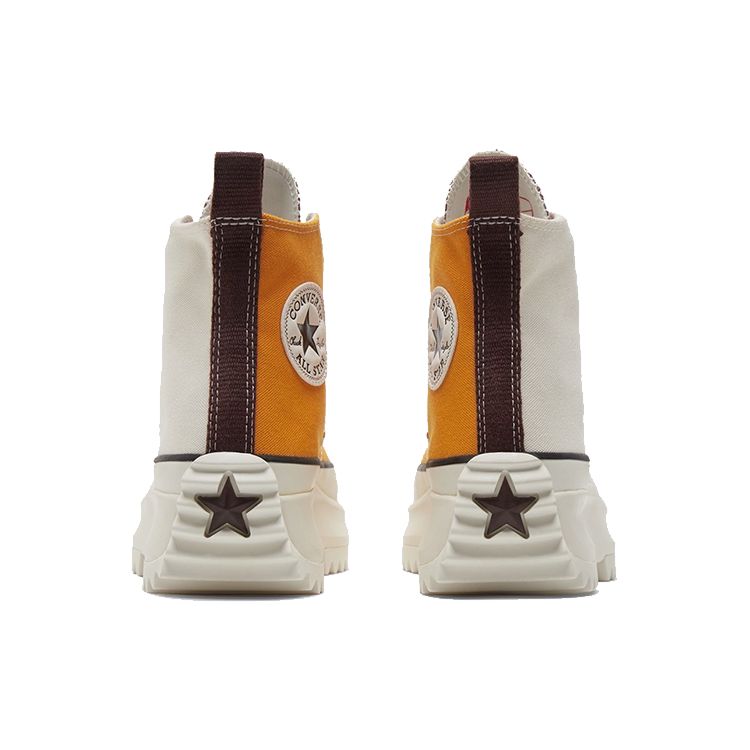 Converse Run Star Hike Tri-Panel Comfortable Versatile High-Top Canvas Shoes Unisex Sneakers Orange White 171122C