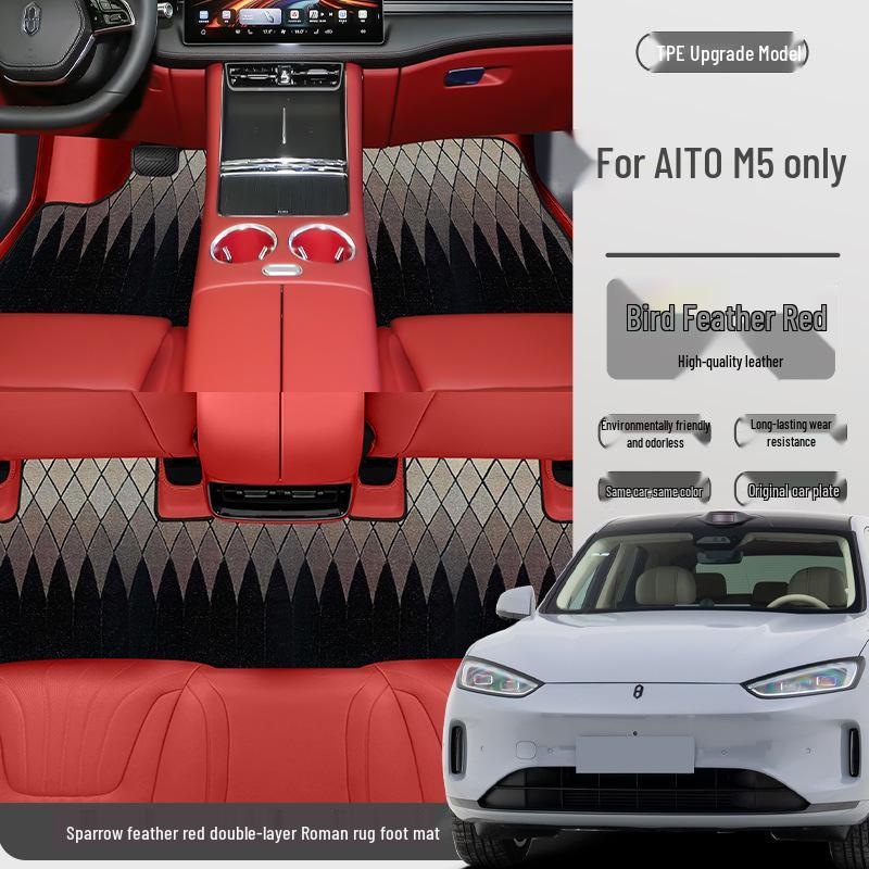 Waterproof, Dustproof Anti-Slip Double-Layer Floor Mats for AITO M5 - Eco-Friendly Car Interior Pedal Accessories