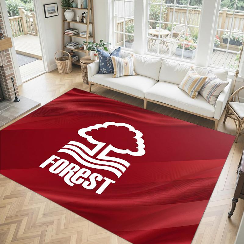 Nottingham Forest Design Kristall Samt Teppich Gemütlich Nicht?Rutschfester Teppich mit Aufdruck für Schlafzimmer Wohnzimmer Eingang