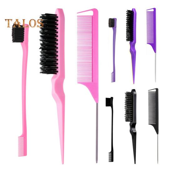 3Pcs/Set Hair Styling Comb Kit with Double-side Edge Control Teasing Bristle Brush Rat Tail Women Comb Back Brushing Combing Braiding Slicking