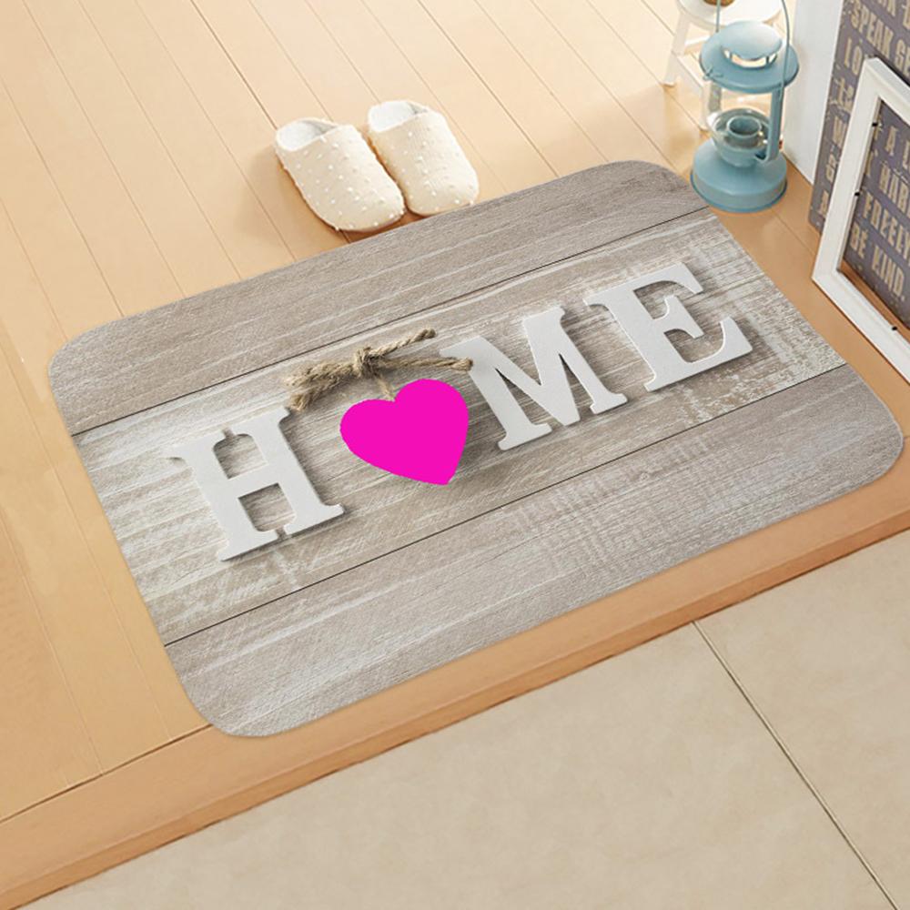 Letter Print Doormats Rectangle Non-Slip Flannel Door Mat Bedroom Kitchen Entrance Floor Mat Doormats 2021 Door Mat Balcony Mats