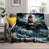 Lighthouse In Stormy Sea Blanket Flannel Blanket Throw Blanket Sofa Cover Blanket Soft Premium Blanket Picnic Blanket Tv Blanket Gifts