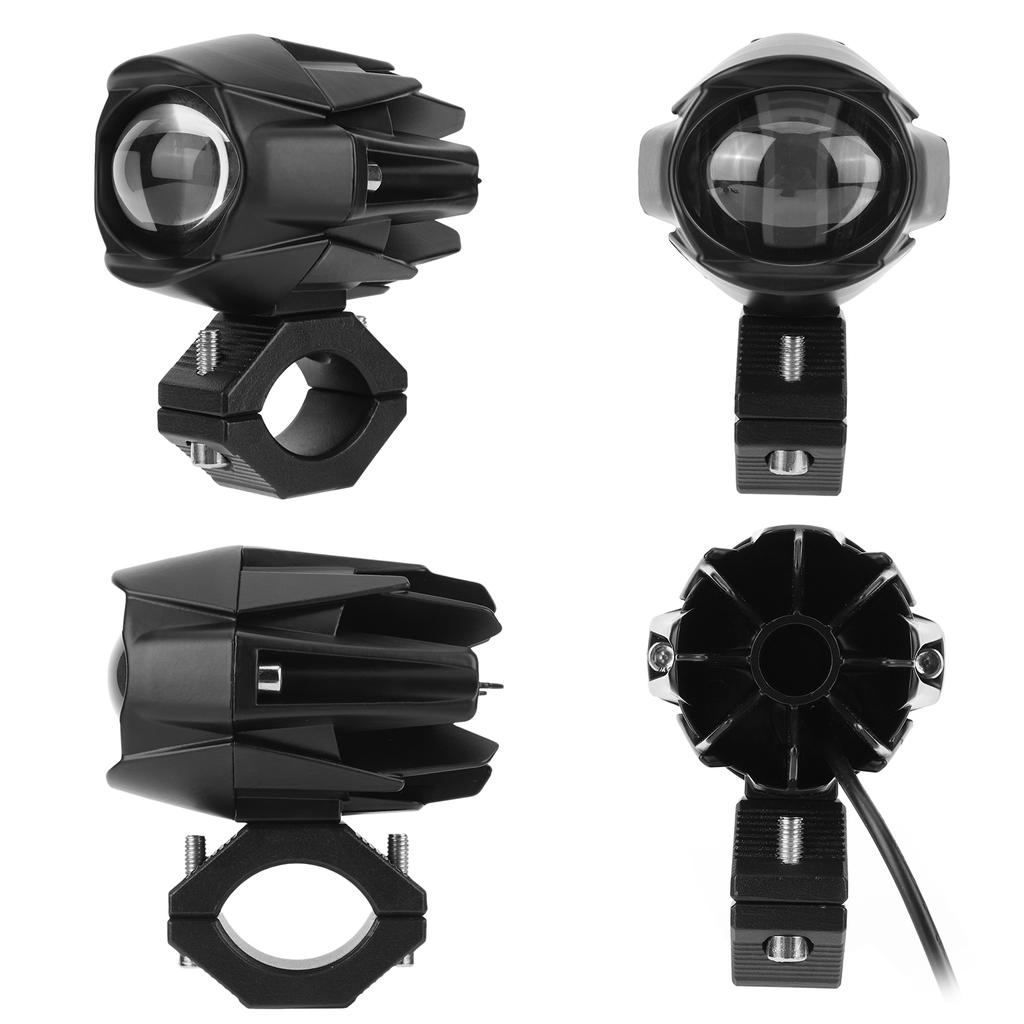 2Pcs LED Motorcycle Spot Light Waterproof Auxiliary Motorcycle Headlight with Mount Brackets Universal Fit for Motorcycles