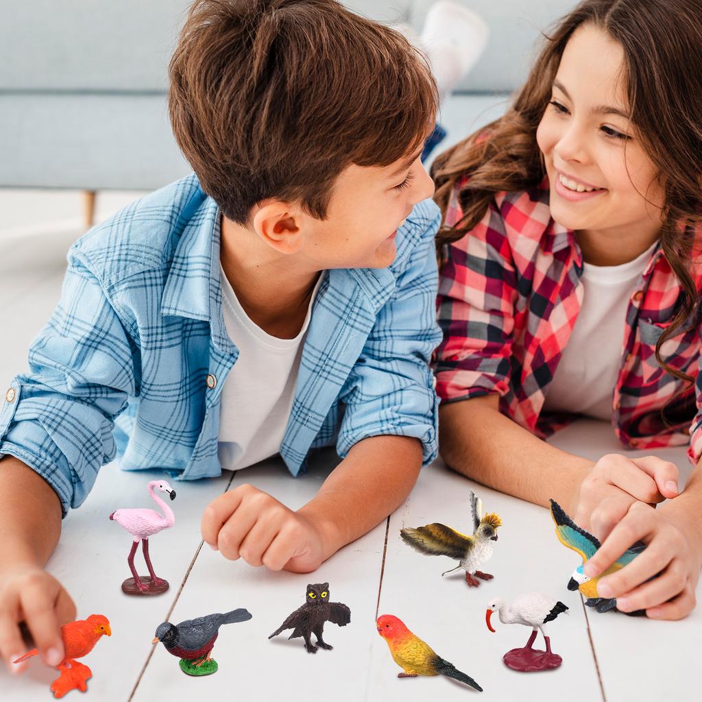 24 Pieces Realistic Bird Animals Figurines Mini Bird Animal Figures Model Cake Toppers Plastic Bird Figures Toy Simulated Toucan