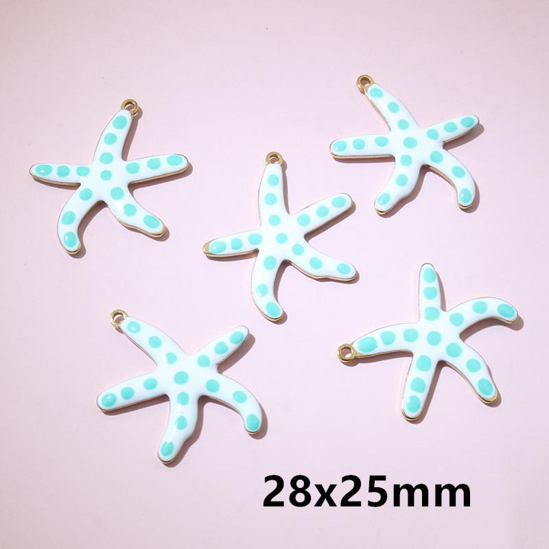 10pcs 2-Sizes Stainless Steel Starfish Charms Pendant Enamel DIY Jewelry Making Accessories Findings Bracelet Necklace Earrings