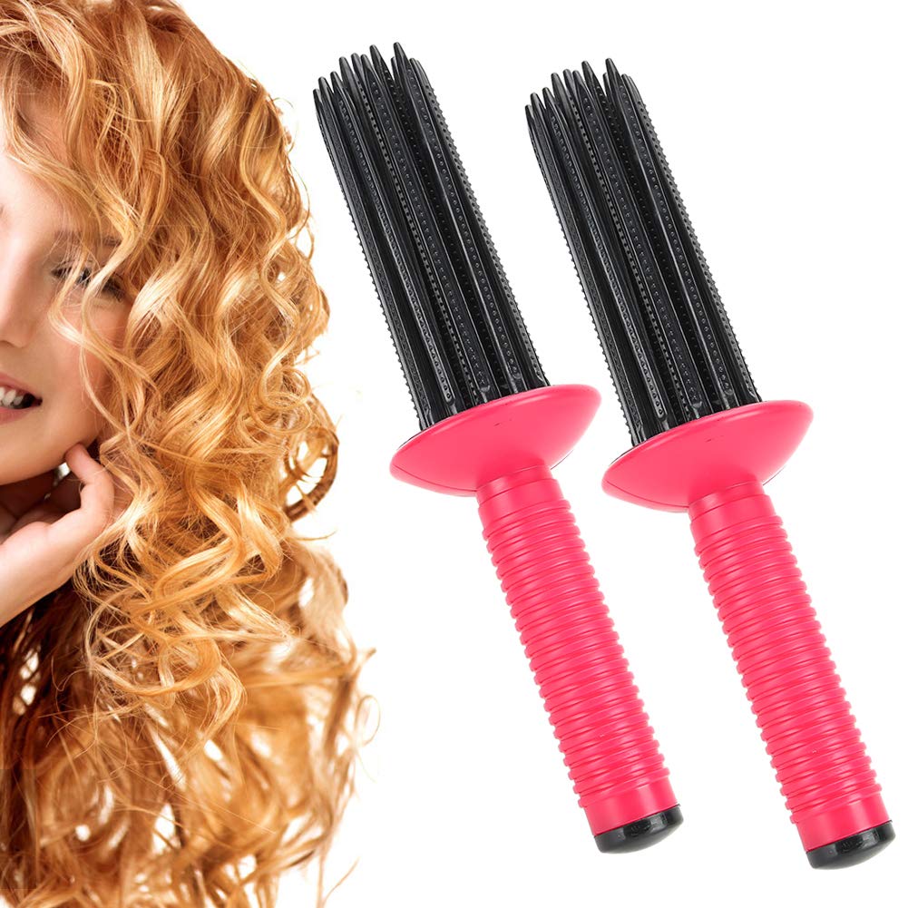 Portable Hair Fluffy 2pcs Round Hair Brush Anti‑Slip Hair Curler 17 Comb Teeth Hairstyling Tools Travel Personal Use for Home Hair Salon